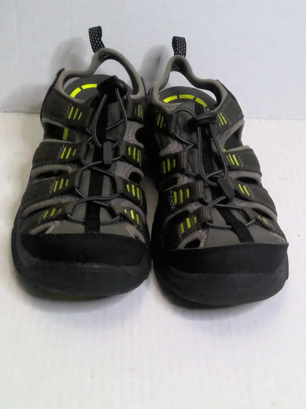Mens Dockers Fisherman Sandals Grey Yellow Sport Outdoor, Sporty Y2K Size 7 M